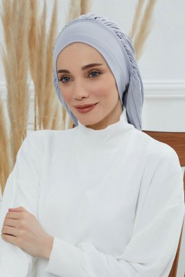 Isabella - Turbante De Algodón Gris Claro