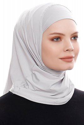 Elif - Hijab Sport Gris Claro - Ecardin