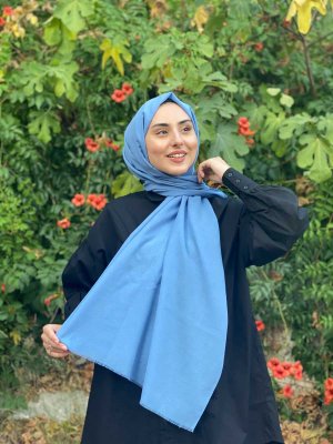 Ermina - Hijab De Algodón Azul - Mirach