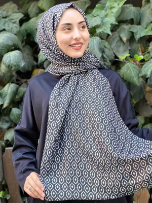 Kalila - Hijab Estampado De Algodón Verde Oscuro