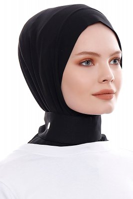 Narin - Hijab Crepe One-Piece Práctico Negro