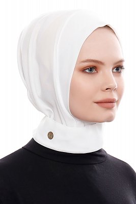 Narin - Hijab Crepe One-Piece Práctico Blanco