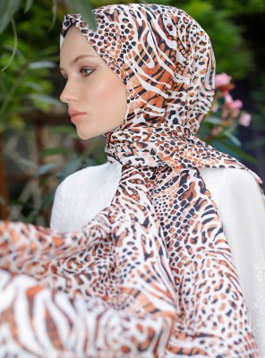 Yumna - Hijab Estampado Marrón