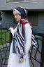 Emel - Hijab Estampado Azul Marino & Rojo - Sal Evi