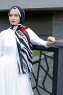 Emel - Hijab Estampado Azul Marino & Rojo - Sal Evi