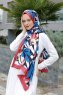 Hijab Twill Con Estampado De Azul - Sal Evi