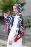 Hijab Twill Con Estampado De Azul - Sal Evi