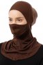 Damla - Pañuelo Máscara Ninja Hijab Marrón