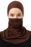 Damla - Pañuelo Máscara Ninja Hijab Marrón