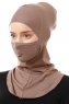 Damla - Pañuelo Máscara Ninja Hijab Taupe Oscuro