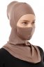 Damla - Pañuelo Máscara Ninja Hijab Taupe Oscuro