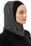 Silva Plain - Hijab Al Amira One-Piece Negro & Blanco