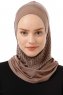 Silva Plain - Hijab Al Amira One-Piece Taupe Oscuro