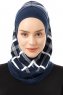 Ekose Plain - Hijab Al Amira One-Piece Azul Marino