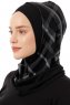 Ekose Cross - Hijab Al Amira One-Piece Negro & Gris Claro