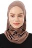 Ekose Cross - Hijab Al Amira One-Piece Taupe Oscuro