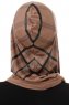 Ekose Cross - Hijab Al Amira One-Piece Taupe Oscuro
