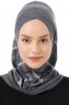 Ekose Cross - Hijab Al Amira One-Piece Gris Oscuro