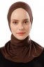 Ceren - Hijab Práctico Viscosa Marron Oscuro