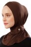 Ceren - Hijab Práctico Viscosa Marron Oscuro