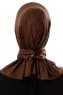 Ceren - Hijab Práctico Viscosa Marron Oscuro