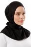 Sportif Plain - Hijab Práctico Viscosa Negro & Gris Claro