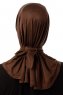 Sportif Plain - Hijab Práctico Viscosa Marrón