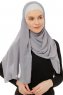 Alara Plain - Hijab Chiffon One Piece Gris Oscuro