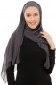 Alara Plain - Hijab Chiffon One Piece Antracita