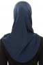 Hanfendy Plain Logo - Hijab One-Piece Azul Marino