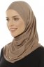 Hanfendy Plain Logo - Hijab One-Piece Taupe Oscuro