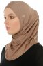 Hanfendy Cross Logo - Hijab One-Piece Taupe Oscuro