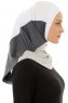 Esin - Hijab One-Piece Blanco & Gris Claro & Antracita