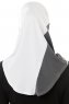 Esin - Hijab One-Piece Blanco & Gris Claro & Antracita