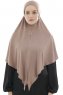 Ajda - Hijab Taupe Oscuro Con Cremallera
