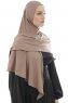 Ajda - Hijab Taupe Oscuro Con Cremallera