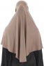 Ajda - Hijab Taupe Oscuro Con Cremallera