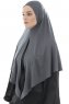 Ajda - Hijab Gris Oscuro Con Cremallera