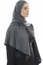 Ajda - Hijab Gris Oscuro Con Cremallera
