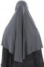 Ajda - Hijab Gris Oscuro Con Cremallera