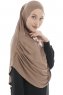 Roxelana - Hijab Al Amira Taupe Oscuro Larga
