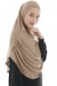 Roxelana - Hijab Al Amira Marrón Claro Larga