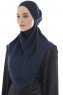 Ebrar - Hijab Al Amira Azul Marino Crepe Chiffon