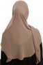Eylem - Hijab Chiffon One Piece Taupe Oscuro