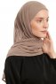 Sahar - Hijab Chiffon One Piece Taupe Oscuro
