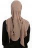 Sahar - Hijab Chiffon One Piece Taupe Oscuro