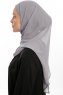 Sahar - Hijab Chiffon One Piece Gris Oscuro