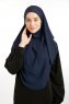 Bengi - Micro Krep Turban Hijab Azul Marino
