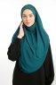 Bengi - Micro Krep Turban Hijab Verde Oscuro