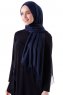 Demet - Hijab Pashmina Azul Marino
